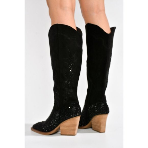 Cape Robbin Block Studded Western Cowboy Boots Black Size 11 - Picture 2 of 4